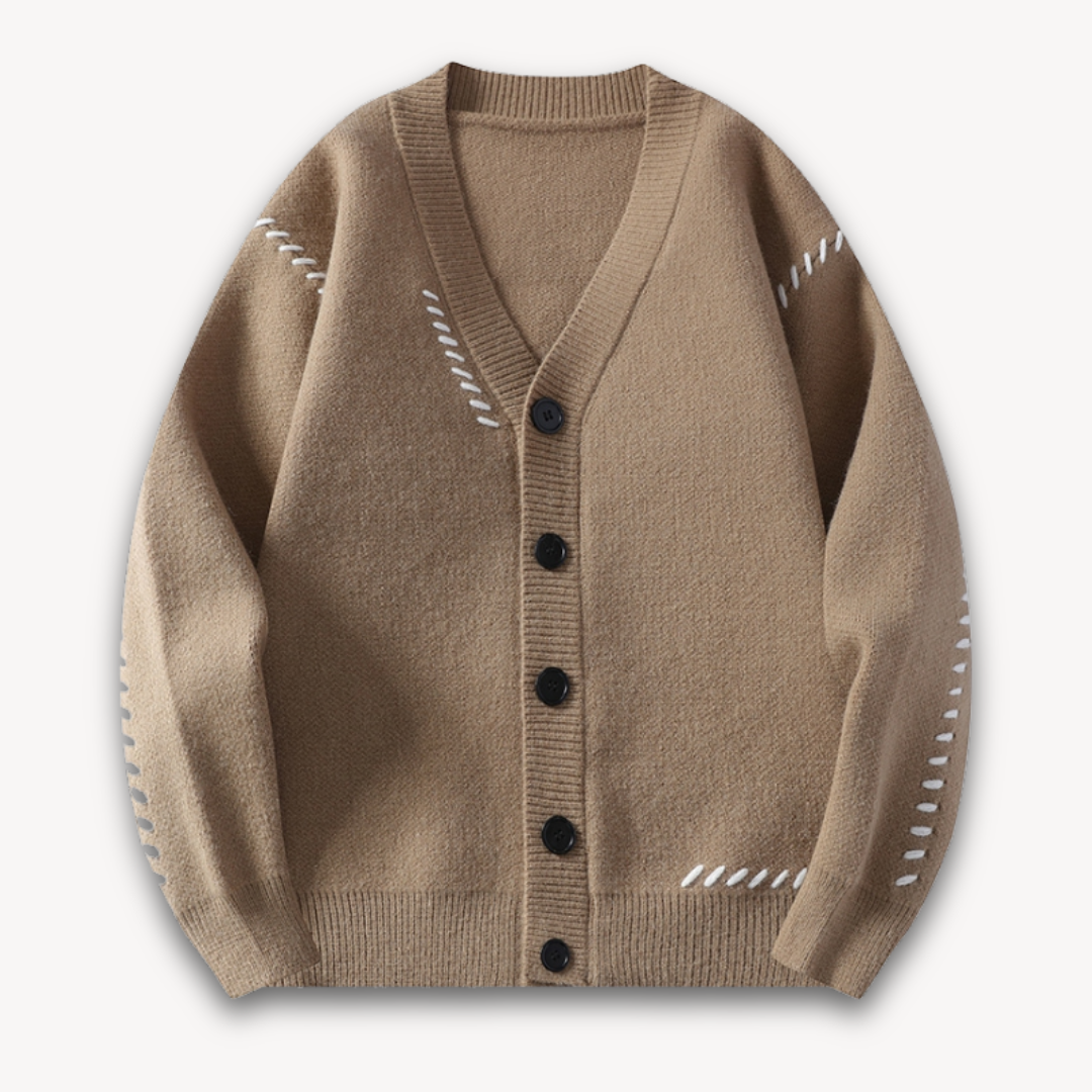 Cardigan Homme Oversize En Maille Douce Avec Fermeture Par Bouton Crème Pour Look Décontracté