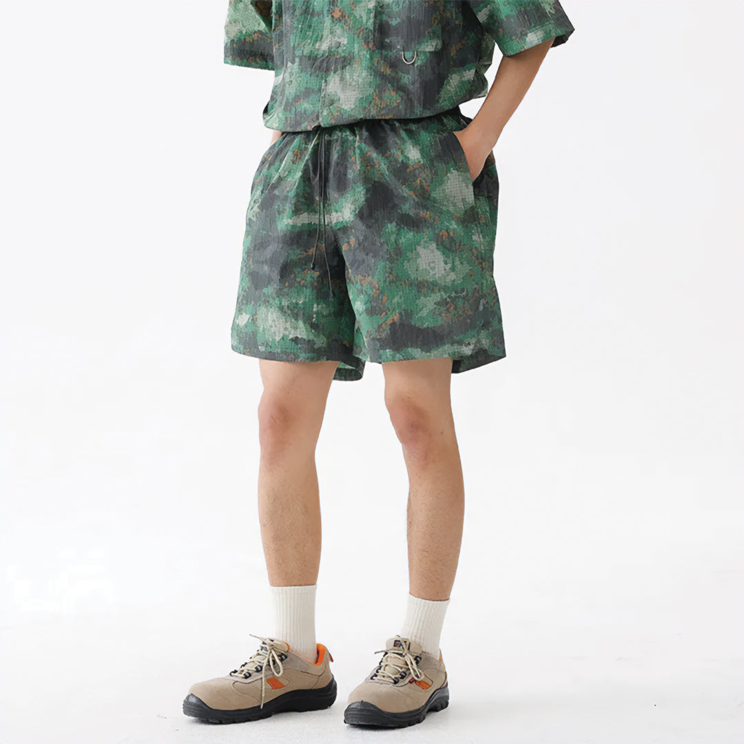 EchoTrek Shorts À Séchage Rapide En Nylon Avec Taille À Cordon Élastiquée Et Coupe Décontractée Inspiration Militaire