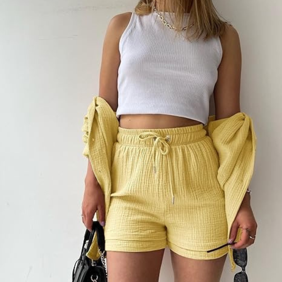 AGATHE: Lockeres Hemd- und Shorts-Set