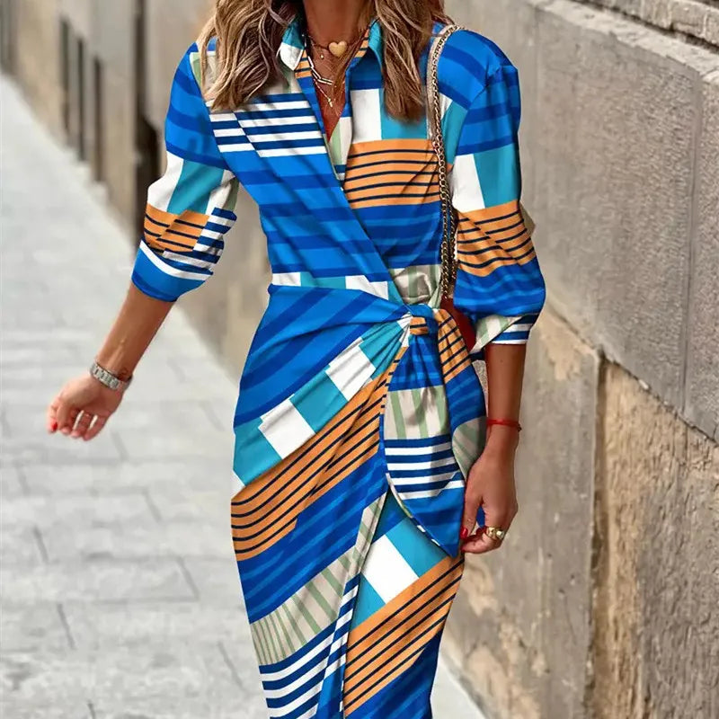 Robe Portefeuille Imprimée Amy Amawinc Pour Été Et Printemps Élégance Décontractée De Jour À Nuit