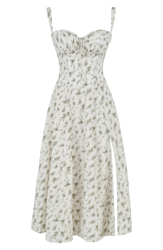 Damen-Midikleid im eleganten A-Linien-Korsett-Stil