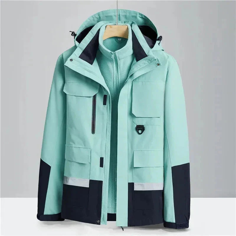 Veste Hivernale Imperméable 2 En 1 Dan Capuche Ajustable Isolation Thermique Poches Sécurisées