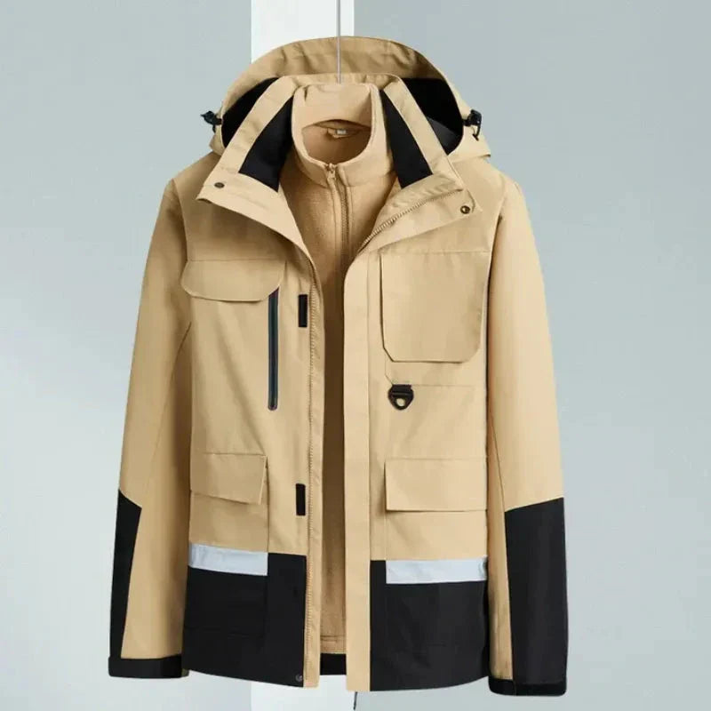 Veste Hivernale Imperméable 2 En 1 Dan Capuche Ajustable Isolation Thermique Poches Sécurisées