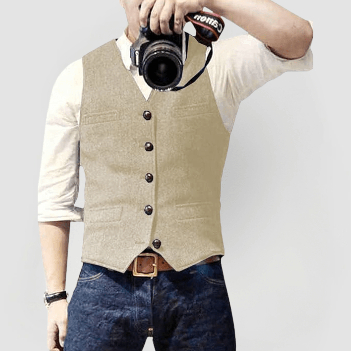 Edle Reiner Weste mit Knopfleiste