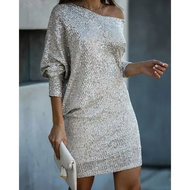 Robe de Soirée Aria Paillettes Glamour Amawinc pour Fêtes et Événements Ambiance Brillante