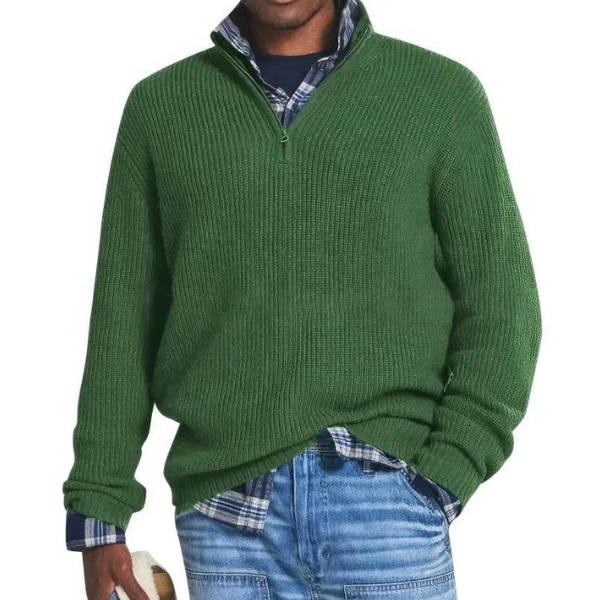 Pull En Maille Respirante À Demi Zip Lorne, Texture Côtelée Confortable Et Polyvalente Pour Toute Saison