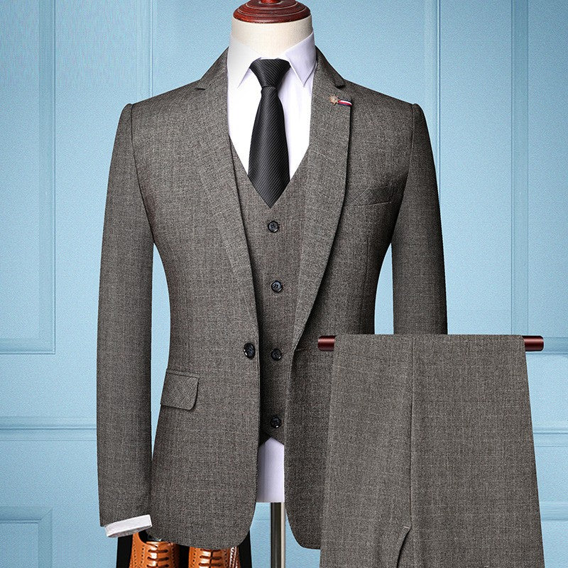Costume Trois Pièces Pour Homme Tan Marron Avec Motif Herringbone Pour Occasions Formelles Par Amawinc