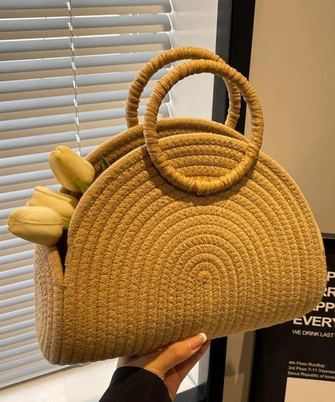 Sac fourre-tout polyvalent en paille tissée kaki 2025 - Amawinc