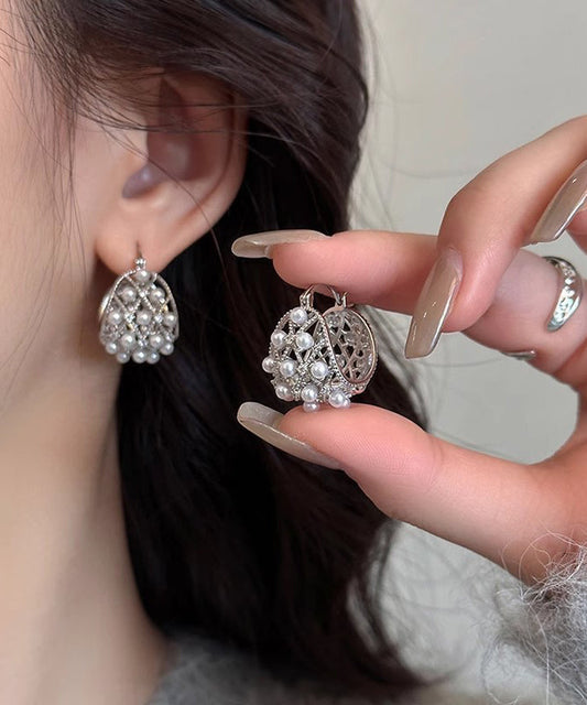 Boucles d'oreilles créoles ajourées en alliage de cuivre et soie, nouvelle collection 2025 - Amawinc