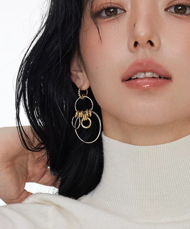 Boucles d'oreilles créoles asymétriques en argent sterling 2025 - Amawinc