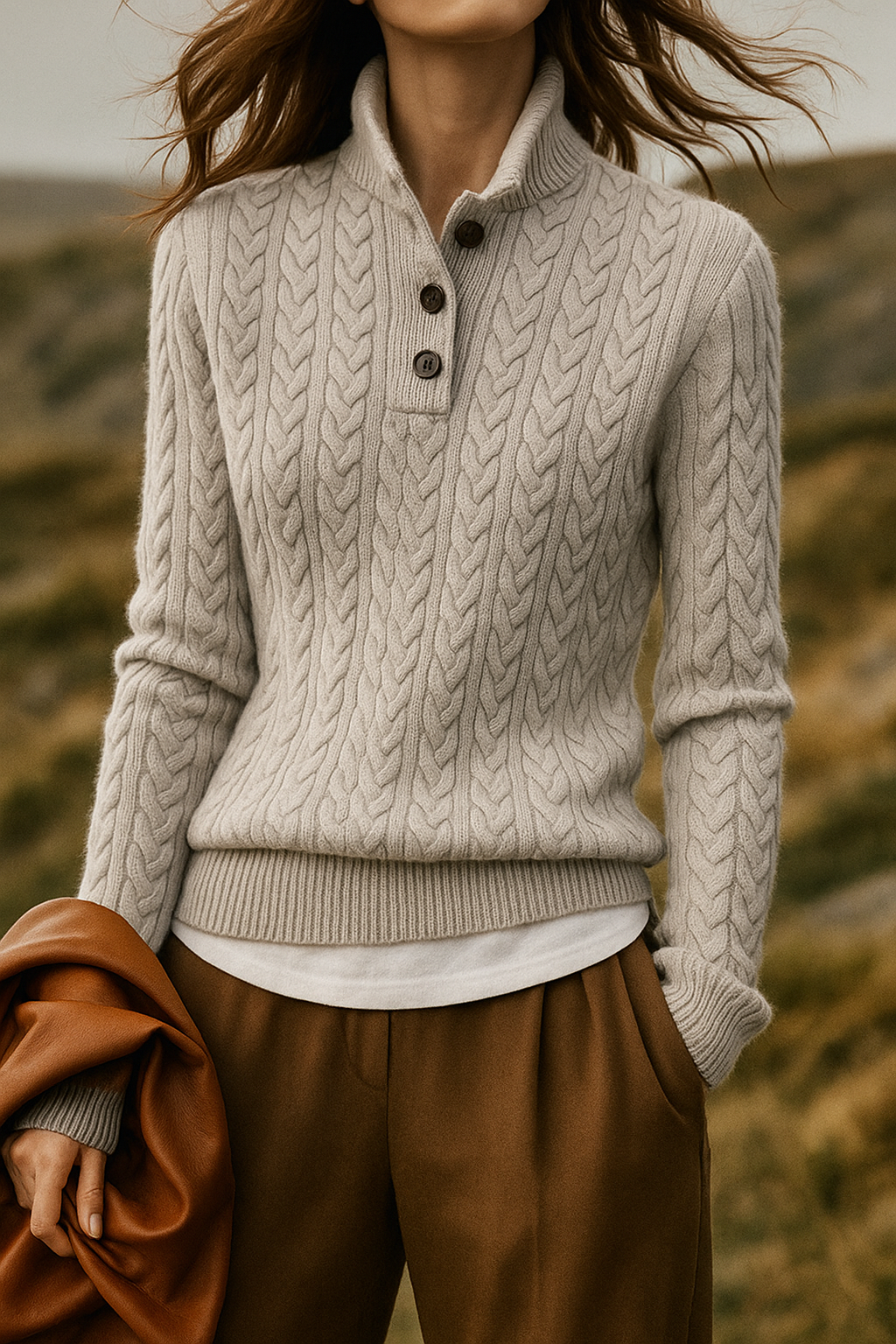 Pull Femme En Maille Douce Col Cheminée Torsadé Coupe Décontractée Idéal Quotidien Et Soirée