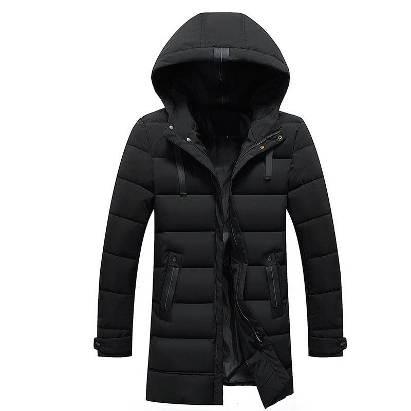 Damen längliche Steppjacke mit Kapuze und praktischen Taschen Amawinc