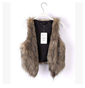 Damen Trendige Kunstfell-Weste im modernen Schnitt Amawinc