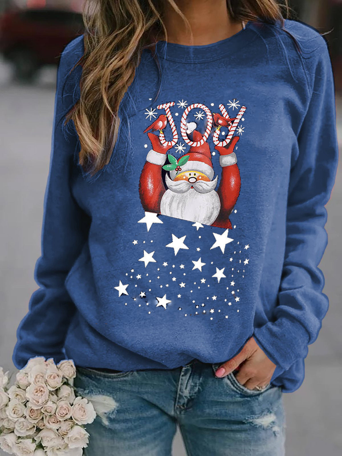 Damen Sweatshirt mit festlichem Weihnachtsmotiv Amawinc