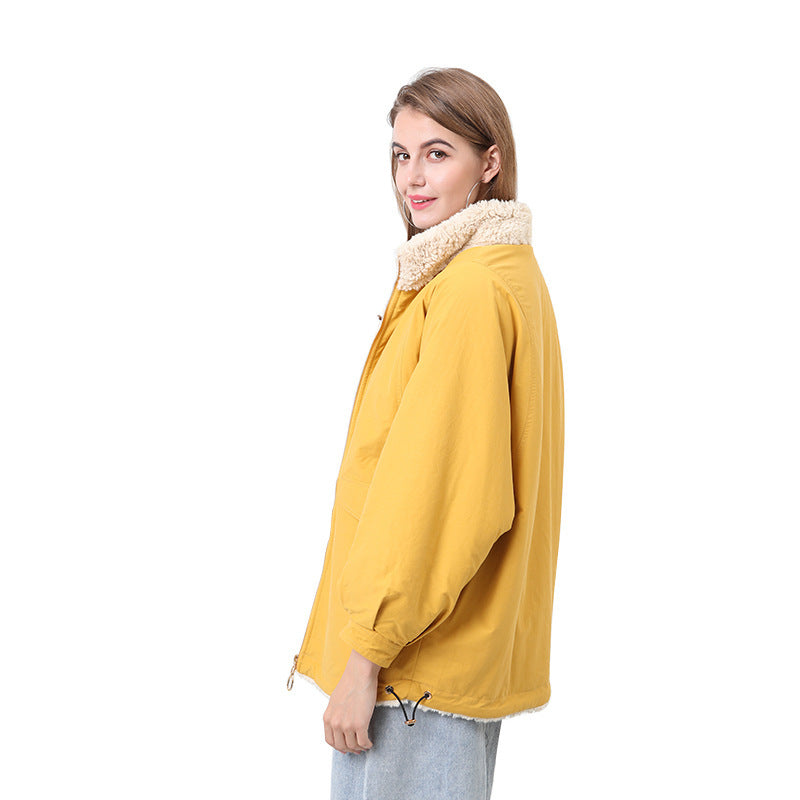 Damen Kuschelige und warme Outdoorjacke mit hohem Kragen Amawinc