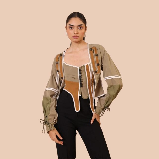 Modern Patchwork Bomber Jacket by Avelena