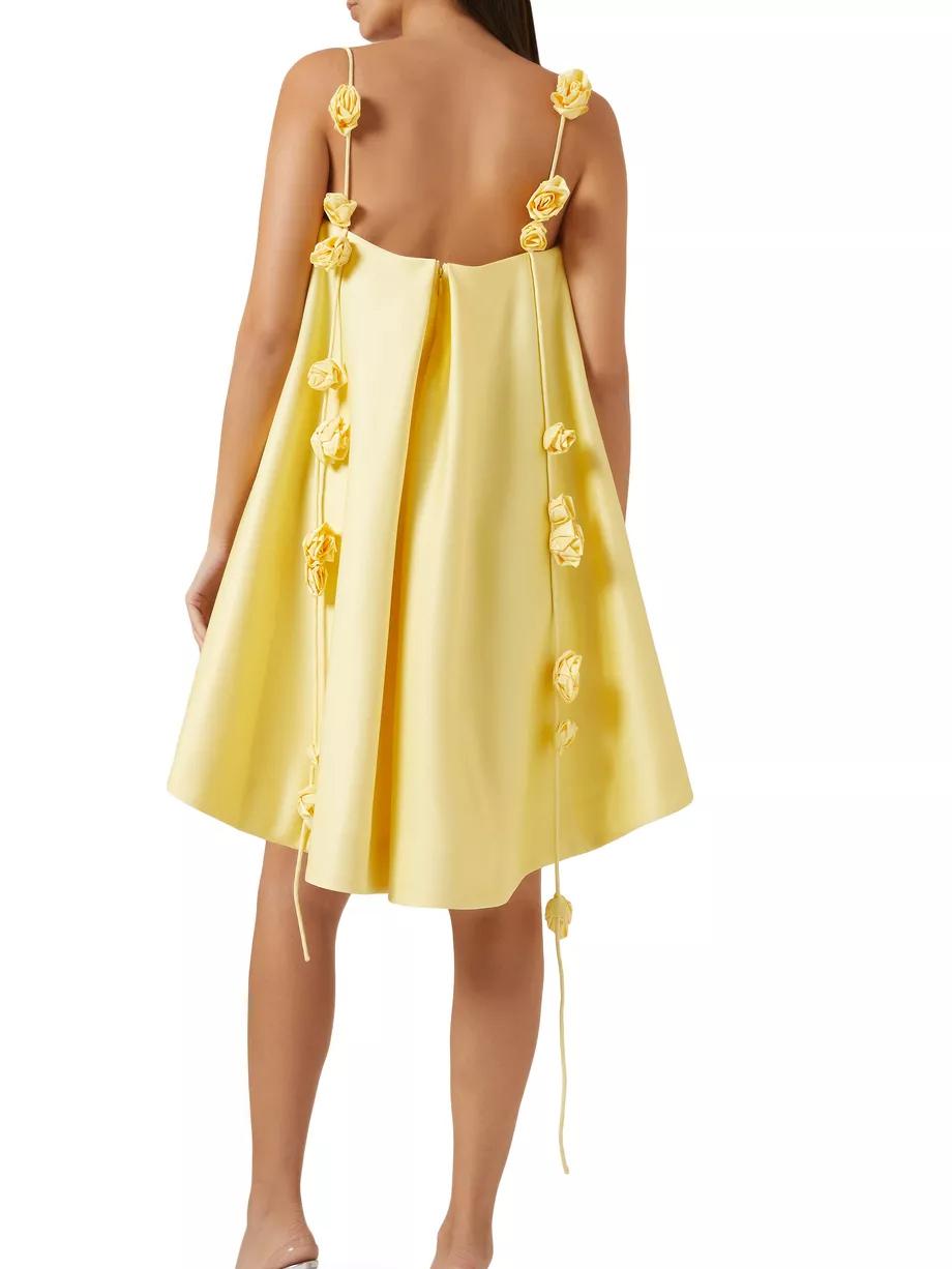 Robe Mini À Bretelles Florales Lillian Amawinc Léger Pour Été Vacances Avec Coupe A Ligne Ourlet Haut Bas