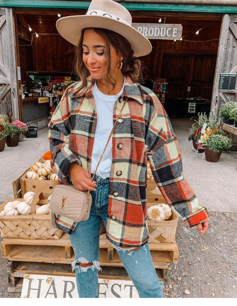 Blouse Portefeuille Femme À Carreaux Avec Texture Flanelle Et Bouton Devant Coupe Décontractée