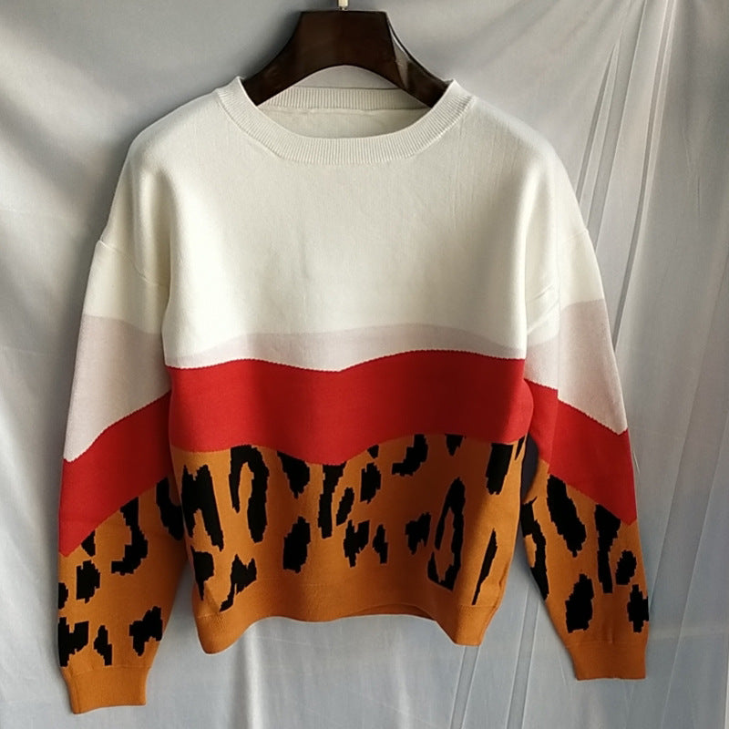 Damen modischer Pullover im modernen Colorblock-Design Amawinc