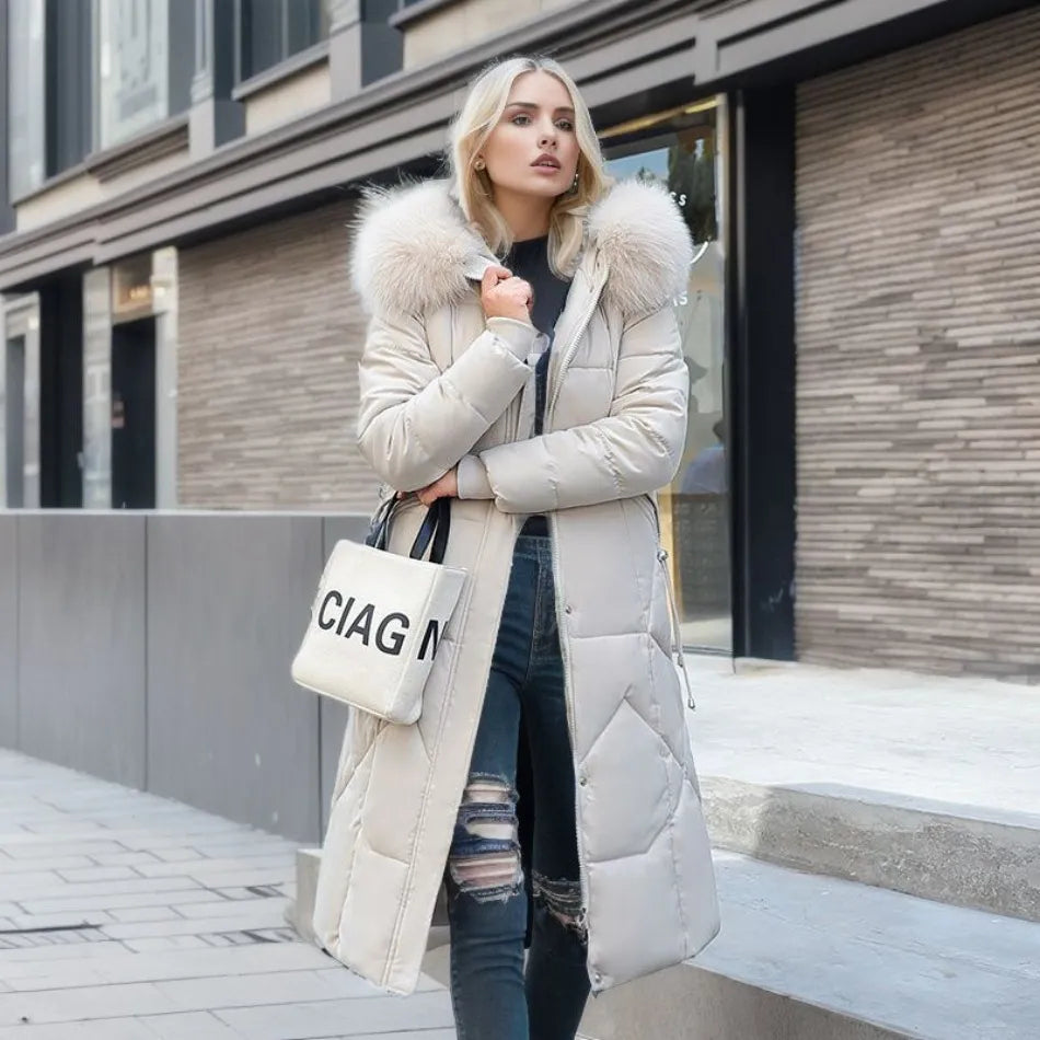 Hannah Manteau Matelassé Hiver Pour Femme Avec Capuche Bordée Élégante Et Chaude