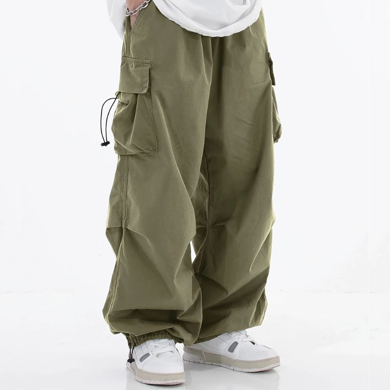 Malvor Pantalon Cargo Large À Cordon Poches Utilitaires Style Urbain Et Fonction Extérieure