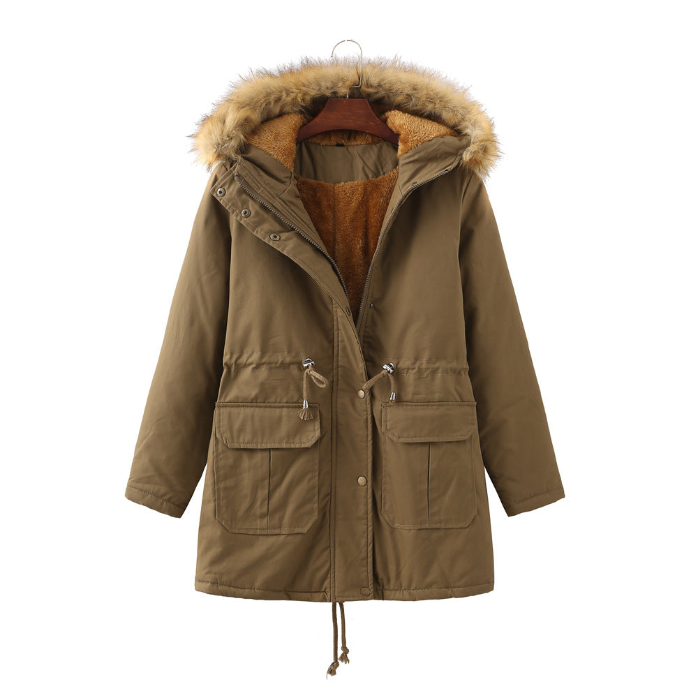 Damen warm gefütterte Parka-Jacke Amawinc