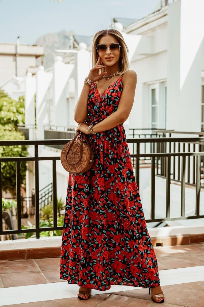 Fudus Maxikleid mit Trägern und Boho-Print
