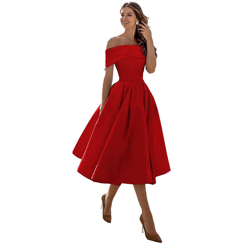 Satin-Partykleid von Fudus: modisch, lässig, trägerlos