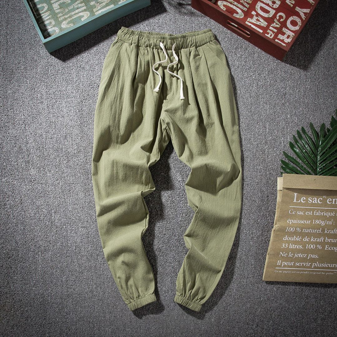 Joggeurs Brooks Classic Look En Mélange Lin Respirant Léger Confort Décontracté Et Élégant Pour Maison Et Ville
