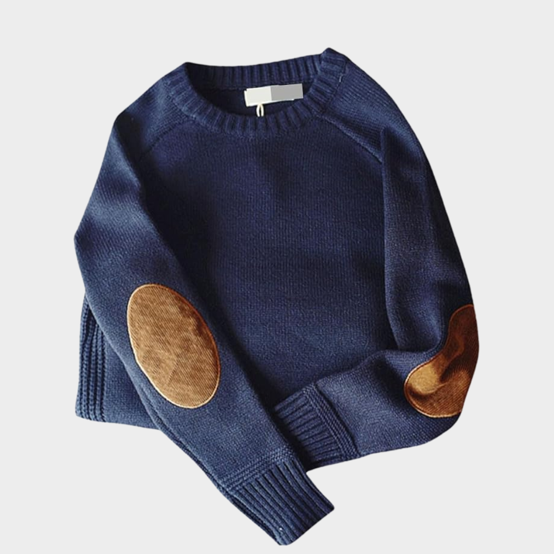 Brandon Pull En Maille Chaude Avec Coudières Patch Pour Look Décontracté Et Chic En Superposition