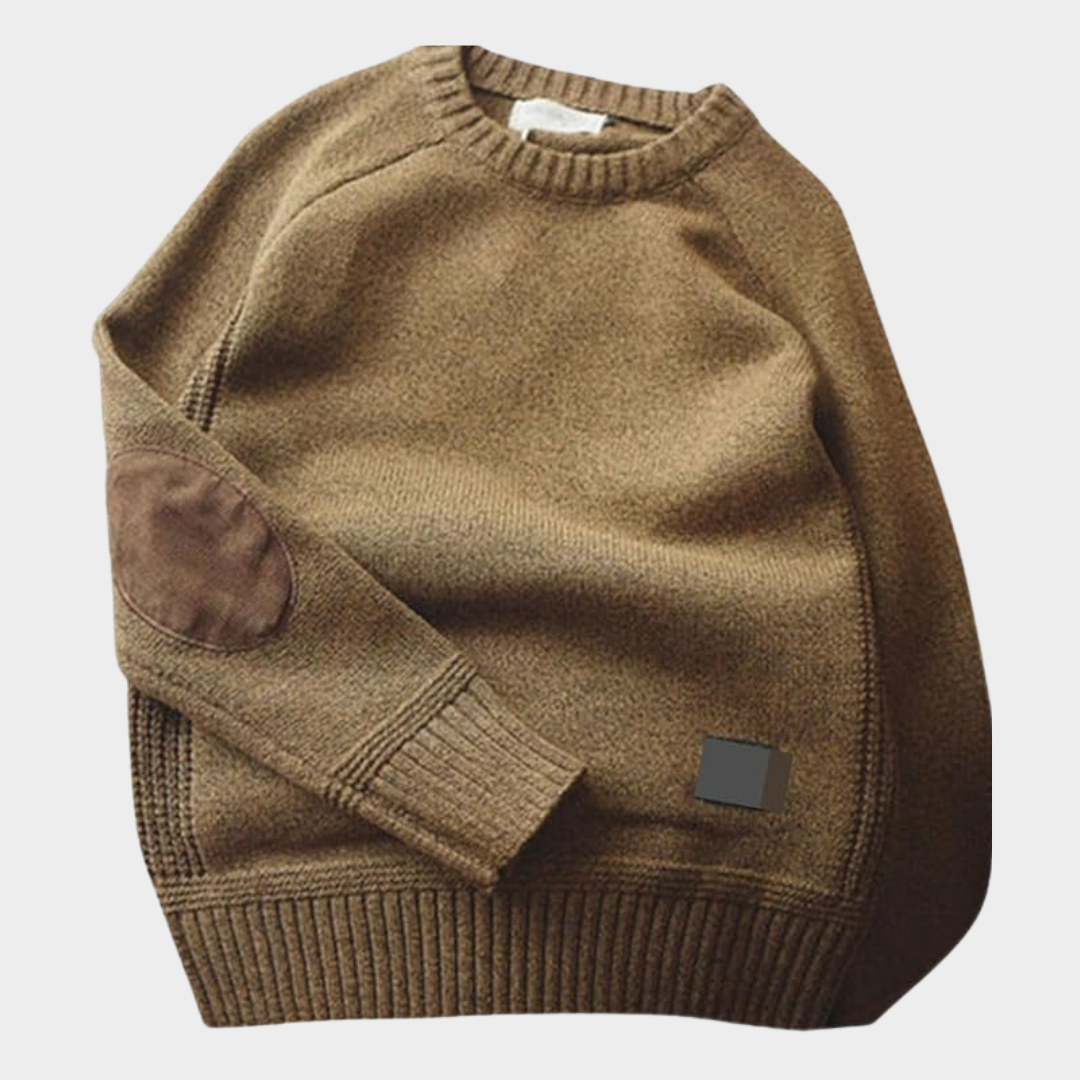 Brandon Pull En Maille Chaude Avec Coudières Patch Pour Look Décontracté Et Chic En Superposition