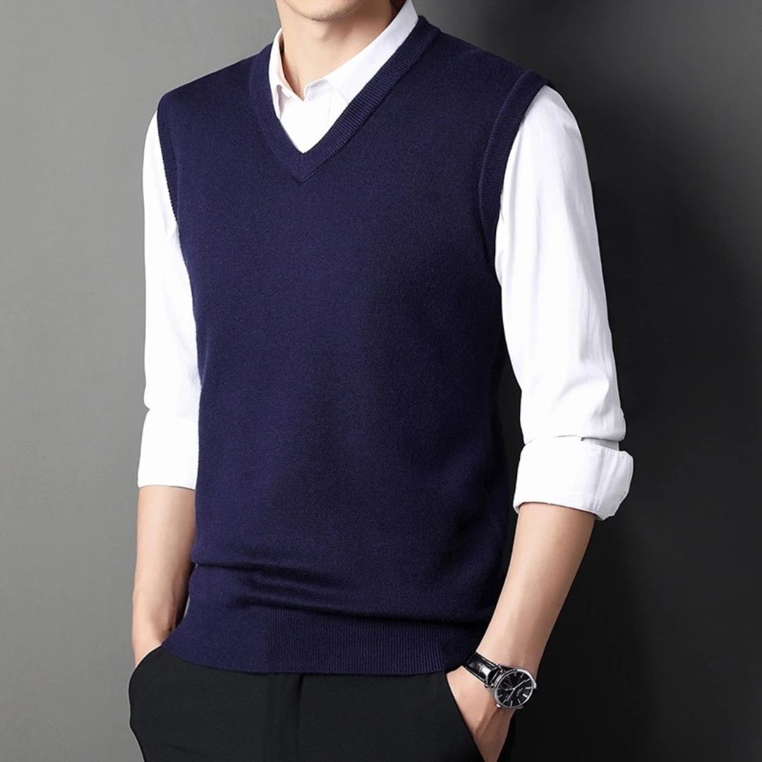 Gilet En Maille Harrison Couleur Unie Confortable Respirant Léger Parfait Pour Superposer Sur Des Chemises