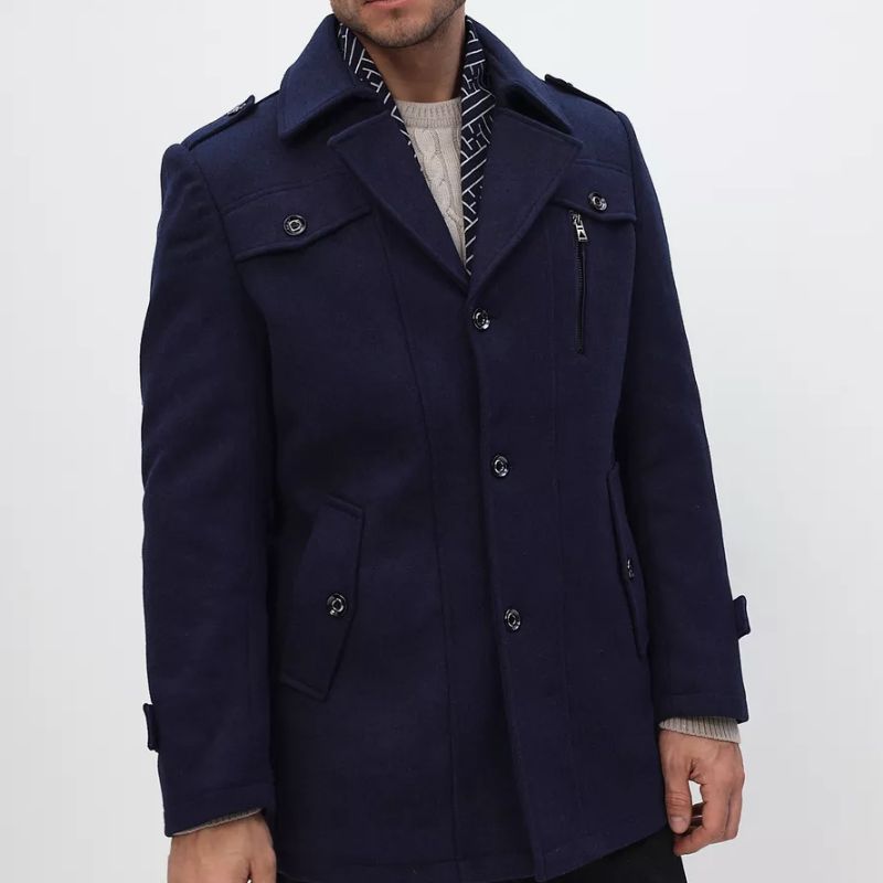 Manteau En Laine Mélangée Darlington Avec Écharpe Détachable Pour Silhouette Élégante Polyvalente Et Chaude