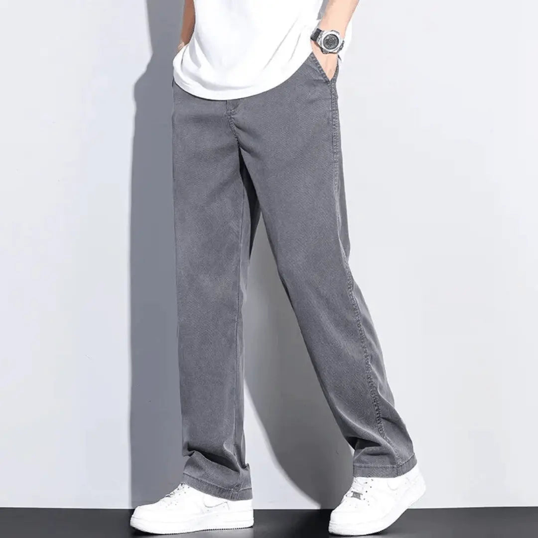 Amawinc Modena Jeans Denim Urbain Élastiques Lavage Foncé Confort Toute La Journée Coupe Décontractée