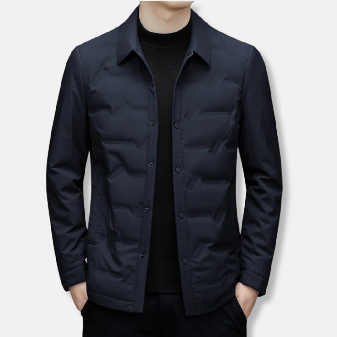 Doudoune Homme Nordisk Flair Slim Fit Matelassée Imperméable Fermeture Boutons Longueur Taille