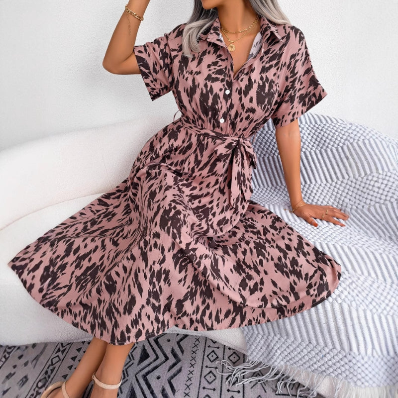 Robe Rosarié Amawinc Confortable Avec Motif Audacieux Pour Été Et Escapades Décontractées En Tissu Léger Et Drapé