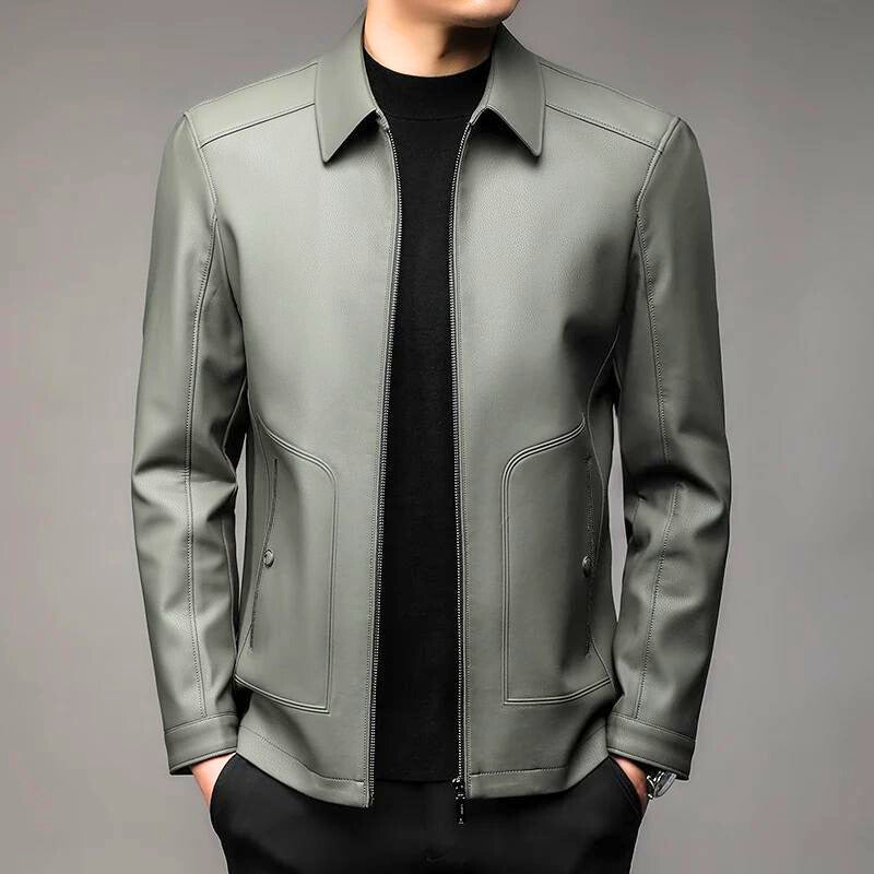 Veste En Cuir Végan Premium Avec Fermeture Éclair Pour Look Business Casual Et Durable