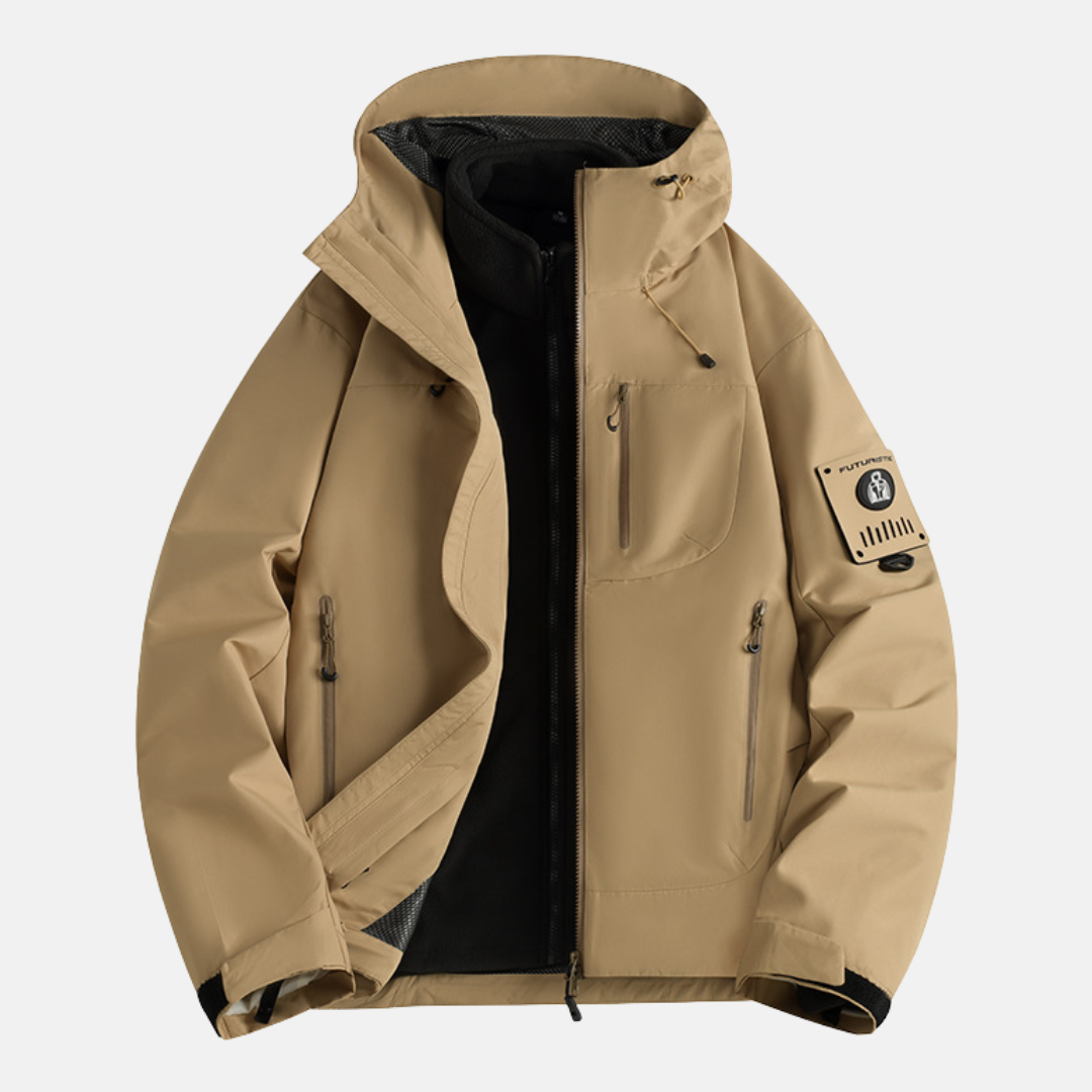 Veste 3 En 1 Pour Homme Avec Tissu Technique Pour Toutes Saisons Capuche Ajustable Et Fermeture Éclair