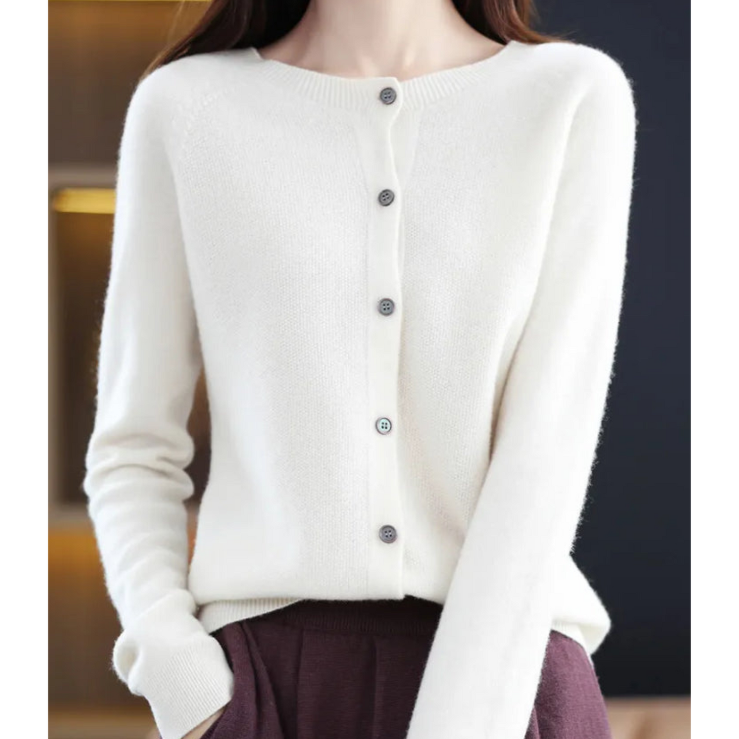 Isabella Pull Mérinos Et Laine À Boutons Pour Femmes À Manches Longues Style Classique Et Confort Quotidien