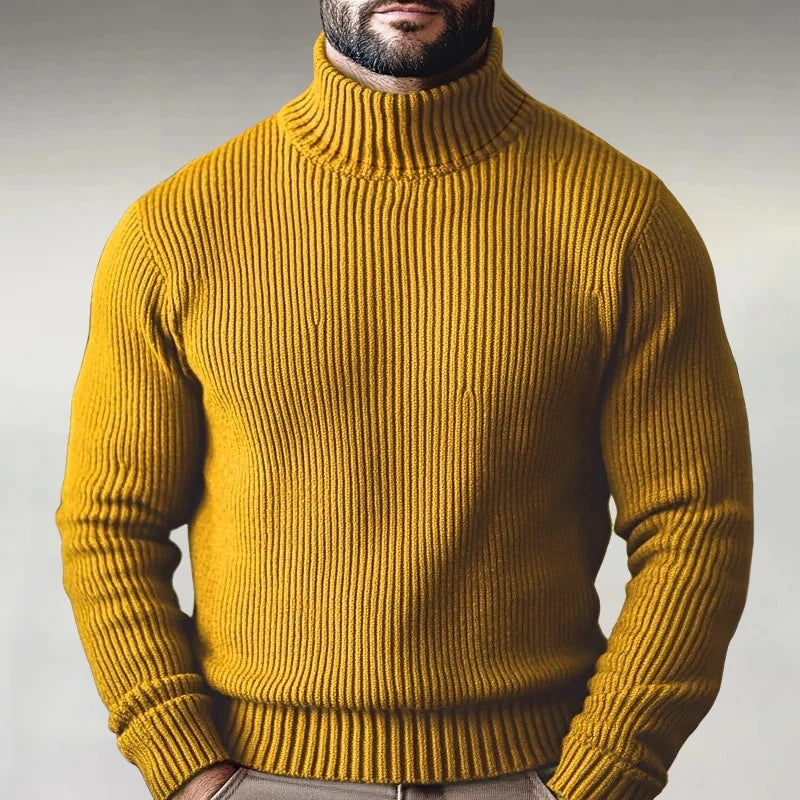 Pull Arden Row En Maille Dense À Col Montant Ajusté Pour La Superposition Polyvalente En Hiver Confortable