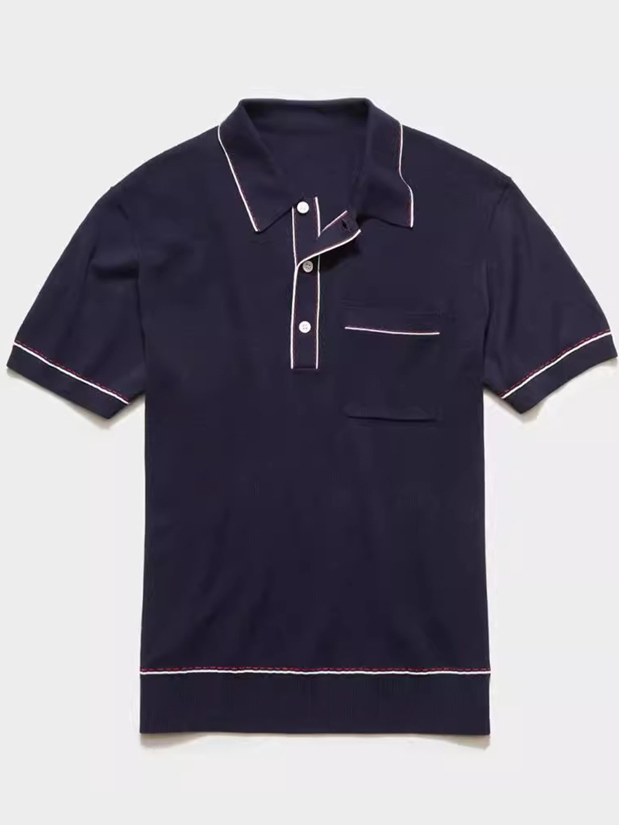 Paul: Vintage Gestricktes Poloshirt im Old Money Stil