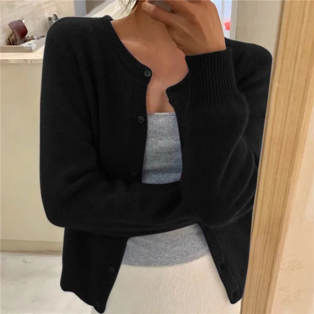Cardigan Boutonné Pour Femmes D'Hiver À Manches Longues En Maille Décontractée Erica