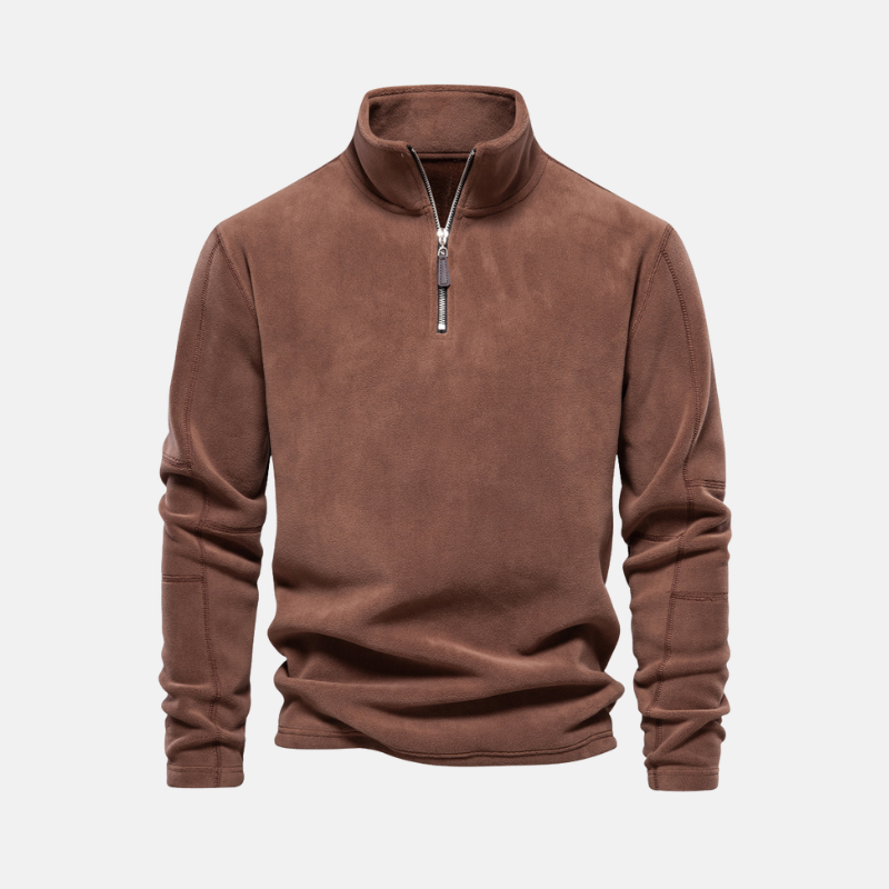 Amawinc Sweat Polaire Homme Avec Col Montant Et Zip Demi Pour Style Décontracté Haut De Gamme