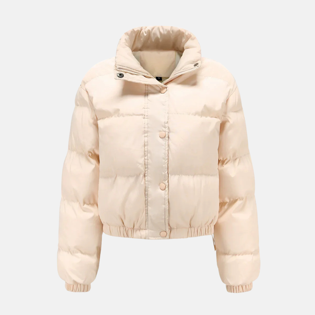 Manteau Puffer Oversize Femme Imperméable Matelassé Avec Ourlet Court Et Fermeture Par Boutons