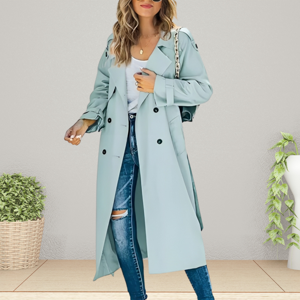 Trench Long Pour Femme À Double Boutonnage Charlie Par Amawinc Élégance Intemporelle