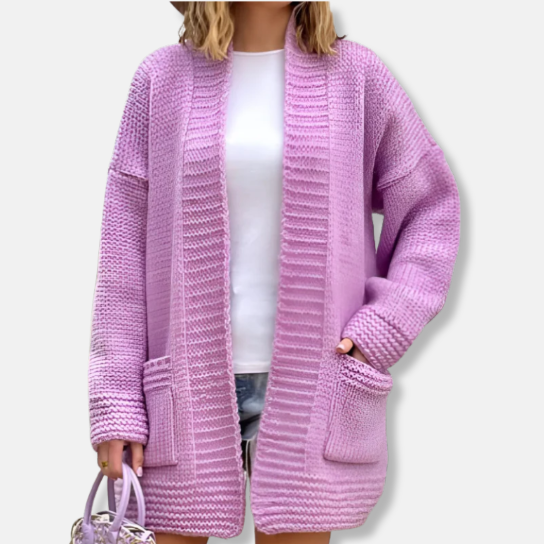 Cardigan Femme Amawinc En Maille Oversize Longline Ouvert Devant Pour Automne Confortable