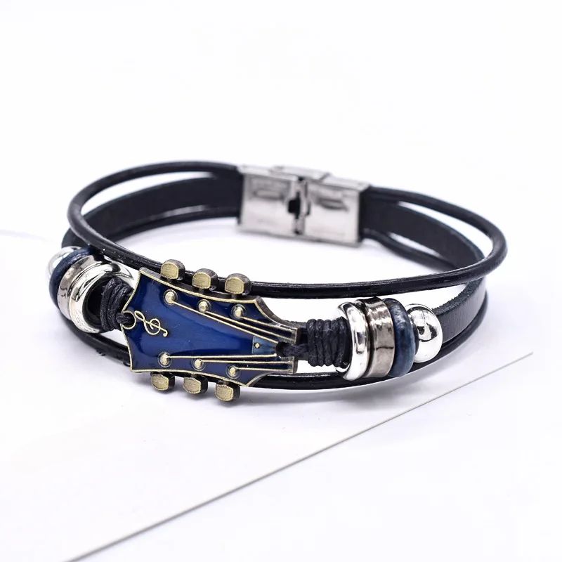 Bracelet En Cuir Guitare Vintage Inspiré Par La Musique Cadeau Idéal Pour Musiciens Et Amateurs