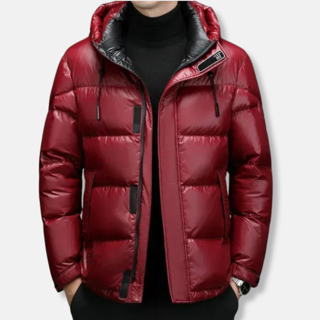 Veste Matelassée Homme Capuche Coupe Résistante À L Eau Avec Fermeture Éclair Boutons Nordisk Flair Manteau D Hiver