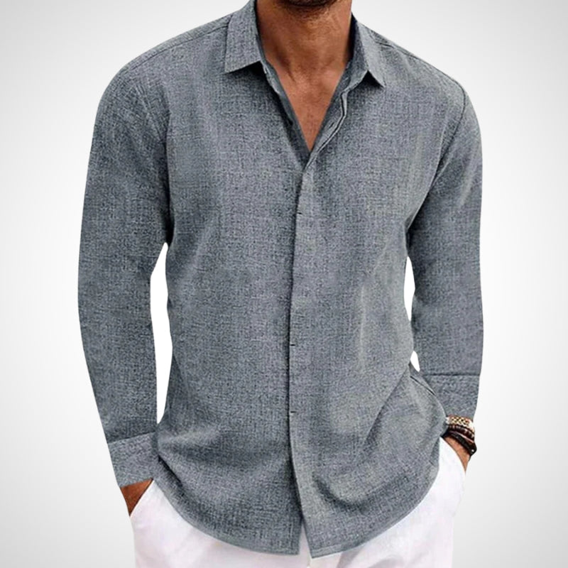 Chemise En Lin Fraten Unisexe Confort Léger Manches Longues Finition Propre Et Sobre Pour Style Décontracté Respirant
