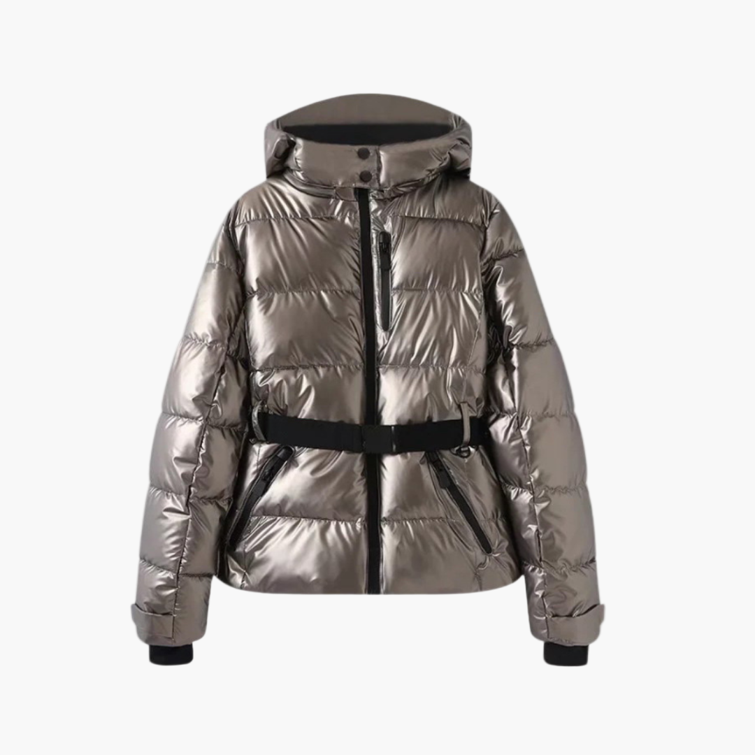 Nicole Manteau Hiver Matelassé Capuche Cintré Avec Ceinture Et Poches Pour Femmes Confort Et Style